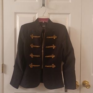 XOXO ladies fancy military style black and gold blazer. Never worn with tag.